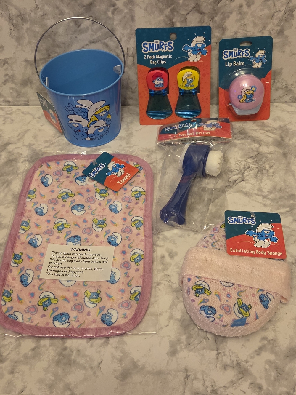 Smurfs Bath & Accessories Set of 6 - Pink & Blue
